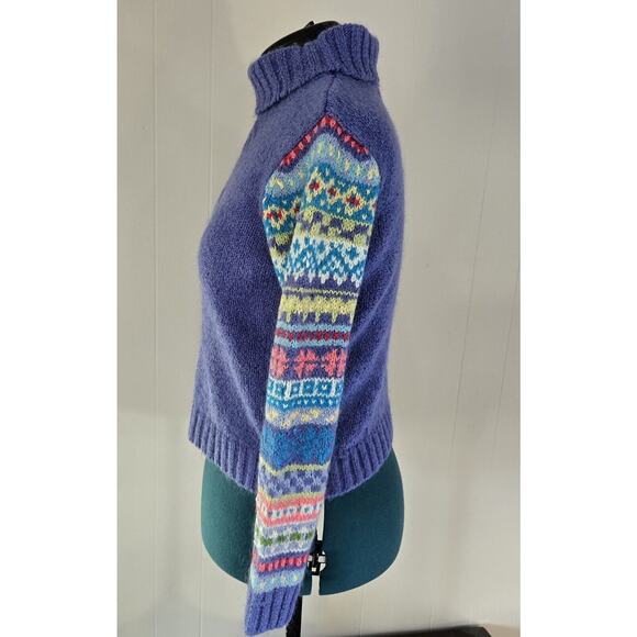 Northern Isles Hand Acrylic/Mohair Blend Nordic Design Sleeve Sweater Size Small - Picture 4 of 10
